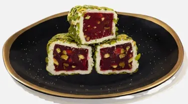 Pomegranate Roll in Slivered Pistachio